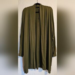 Cuddl Duds Comfort Code Dark Olive Cardigan 3X